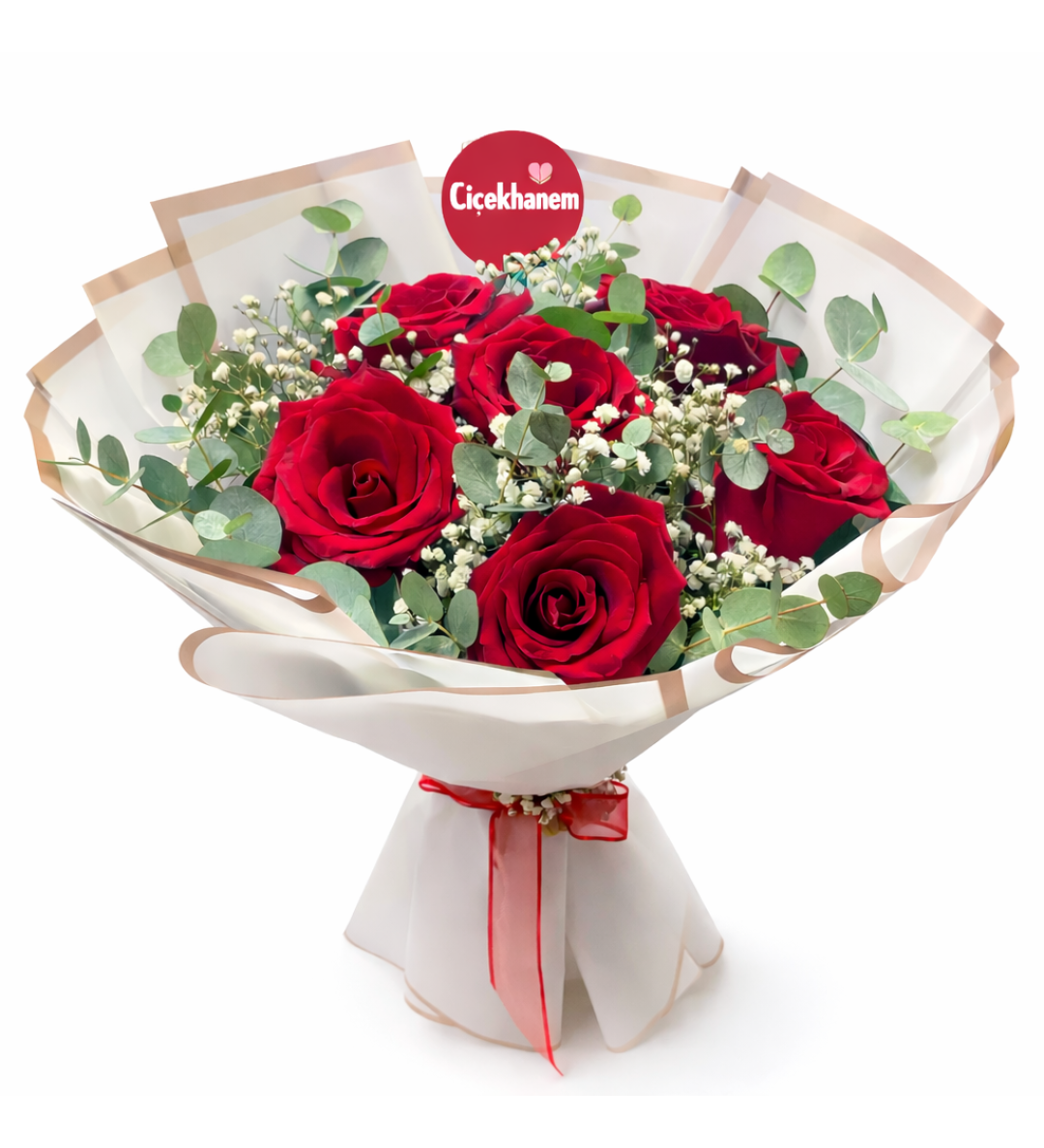 6 Kırmızı Gül Buketi – Zarif ve Anlamlı